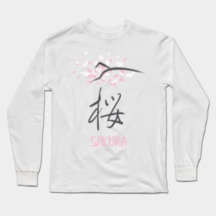 Sakura 'Sakura' Japanese Kanji Long Sleeve T-Shirt